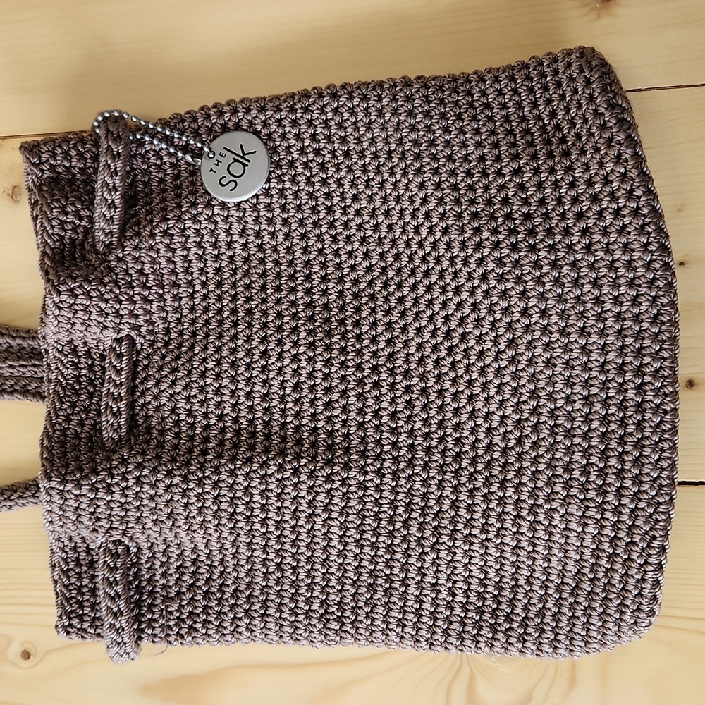 The SAK Crochet Mini Backpack Drawstring Tan - Picture 3 of 11
